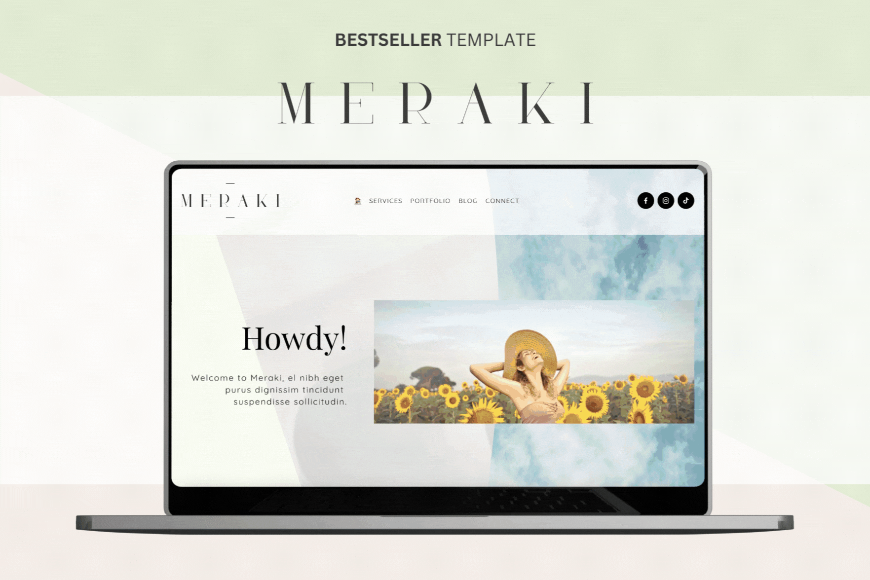 A website made with one of the affordable Squarespace templates called Meraki